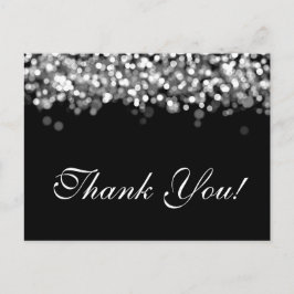 Cartão Postal Nota de Agradecimento Luzes Prateadas
