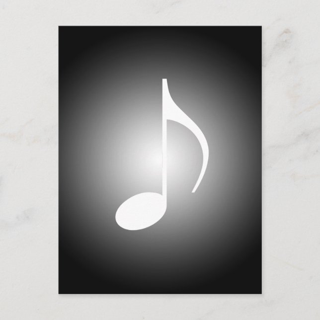 Cartão Postal Nota de Músicos Preto e Branco com Holofote em 8ª (Frente)