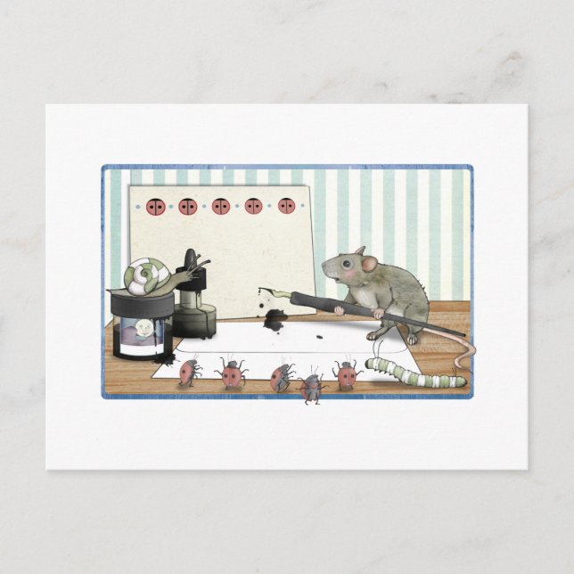 Cartão Postal Nota de um mouse (Frente)