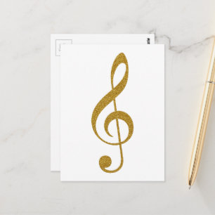 Cartão Postal Nota Musical Limpa ouro