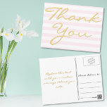 Cartão Postal Nota Personalizada Lista Elegante Moderna Obrigado<br><div class="desc">Crie seu próprio cartão postal personalizado,  moderno,  listras elegantes,  obrigado. Basta inserir sua mensagem / obrigado nota. Elegante obrigado anote cartão postal para uso no casamento,  casamento aniversário,  aniversário,  graduação,  chá de panela,  chá de fraldas,  feriados ou qualquer outra correspondência relacionada a ocasião especial.</div>