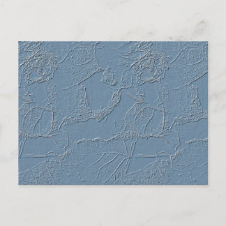 Cartão Postal Note card in blue abstract leaf nature design 
