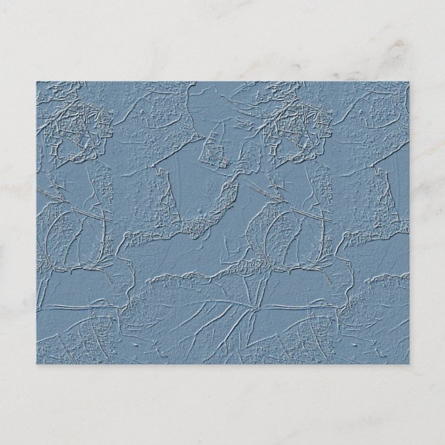 Cartão Postal Note card in blue abstract leaf nature design  (Frente)