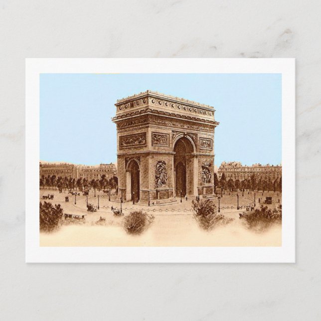 Cartão Postal Notecards Vintage Arc de Triomphe (Frente)