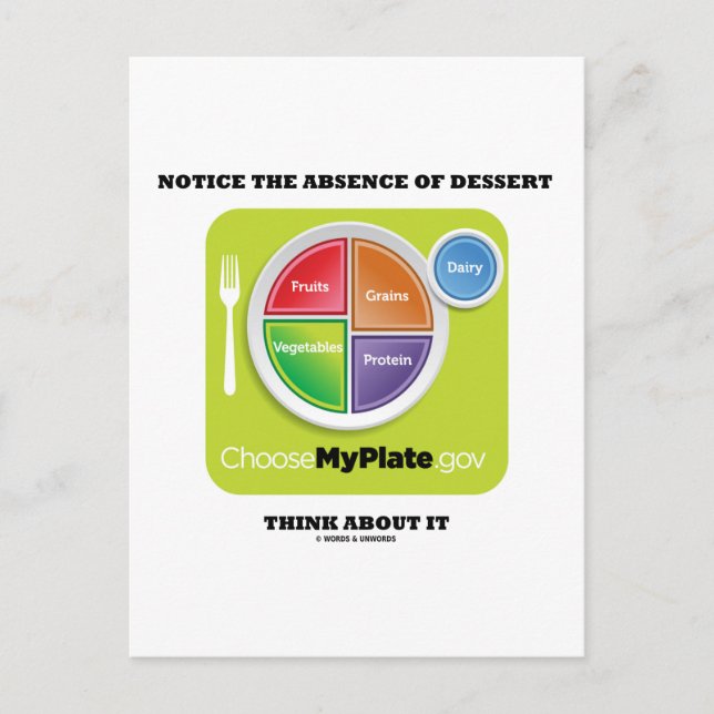 Cartão Postal Notem A Ausência De Sobremesa Pensam Nisso (Frente)