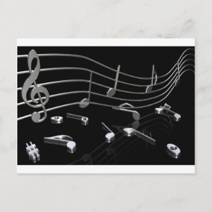 Cartão Postal Noten, Musik, schwarz