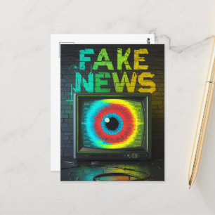 Cartão Postal Notícias falsas retro TV Visão turva