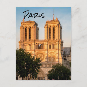 Cartão Postal Notre Dame de Paris na hora do Ouro - Paris, Fran