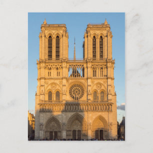 Cartão Postal Notre Dame de Paris na hora do Ouro - Paris, Franç