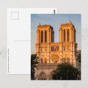 Cartão Postal Notre Dame de Paris na Hora Dourada - Paris, Franç
