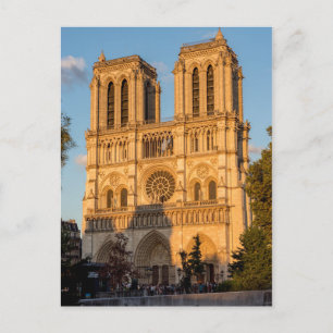 Cartão Postal Notre Dame de Paris na Hora Dourada - Paris, Franç