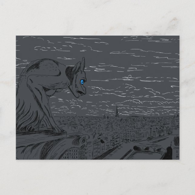 Cartão Postal Notre Dame Gargoyle (Frente)