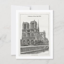 Cartão postal Notre Dame preto e branco retrô pers