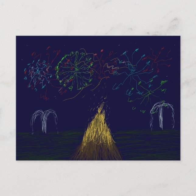 Cartão postal Noturno Bonfire (Frente)
