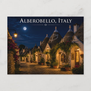 Cartão Postal Noturno de Alberobello Itália