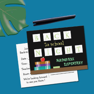 Cartão postal noturno de volta à escola