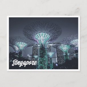 Cartão postal Noturno dos Jardins de Singapura
