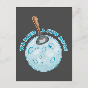 Cartão Postal Nova astronomia da lua engraçada