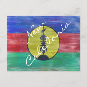 Cartão Postal Nova Caledónia aflita a bandeira da Nova Caledónia