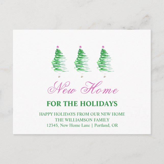 Cartão Postal Nova Casa | Anúncio de mudança de feriados (Frente)