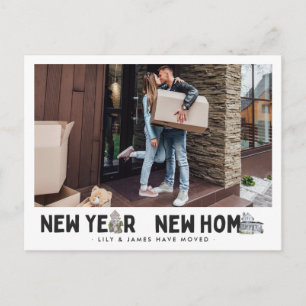 Cartão Postal Nova Casa de Ano Novo Mudança de endereço de f