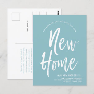 Cartão Postal Nova Casa   Minimamente Robin Egg Blue   Novo Ende