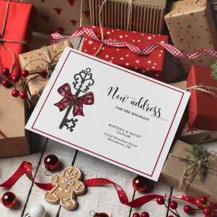 Cartão Postal Nova casa para o anúncio de endereço de feriados