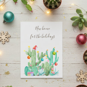 Cartão Postal Nova casa Para o Cactus de mudança de férias Sudoe