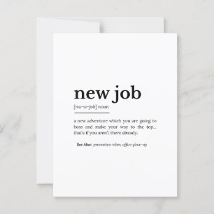 Cartão Postal Nova Definição de Emprego - Tipografia Motivaciona