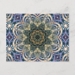 Cartão Postal Nova Era Boêmia Yoga Azul Roxo Mandala