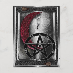 Cartão Postal Nova Era da Lua Crescente do Wiccan