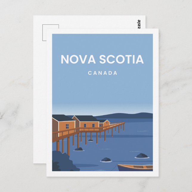 Cartão Postal Nova Escócia Canadá - Ilustração de Viagem (Frente/Verso)