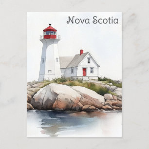Cartão Postal Nova Escócia Canada Lighthouse Viagem