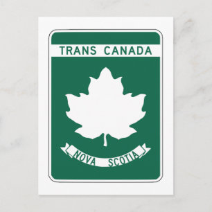 Cartão Postal Nova Escócia, Sinal de Estrada Trans-Canadá