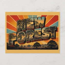 Cartão Postal Nova Floresta Arte de Viagem Vintage Inglaterra