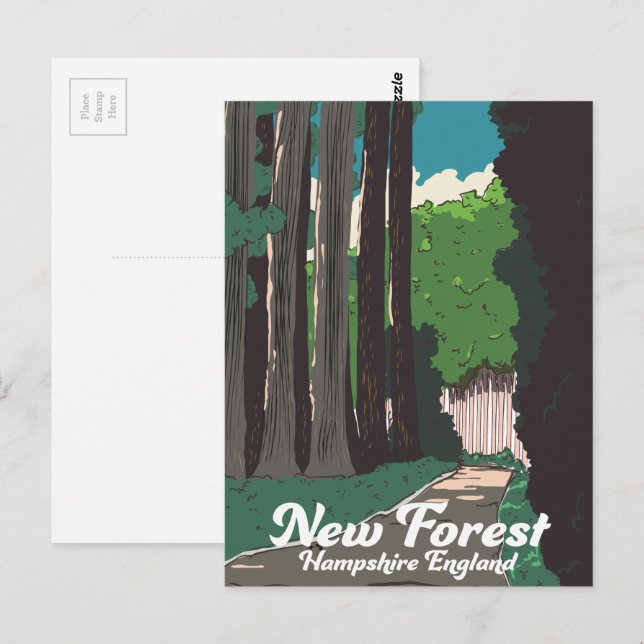 Cartão Postal Nova floresta Hampshire Inglaterra (Frente/Verso)