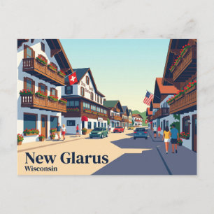 Cartão Postal Nova Glarus, Wisconsin EUA