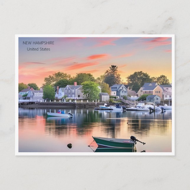 Cartão Postal Nova Hampshire - América Viagens vintage (Frente)