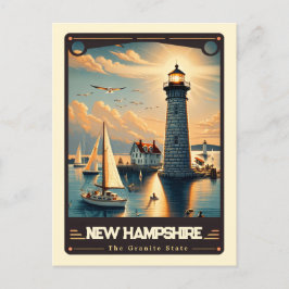 Cartão Postal Nova Hampshire | Vintage espirituosa patriótica