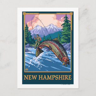 Cartão Postal Nova HampshireAngler Pescador Cena