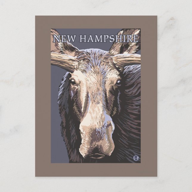Cartão Postal Nova HampshireMoose Aproximada (Frente)