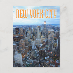 Cartão Postal nova iorque ao anoitecer