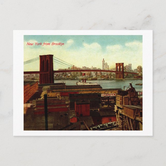 Cartão Postal Nova Iorque do Brooklyn, Vintage (Frente)
