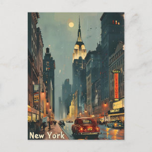 Cartão Postal Nova Iorque Night Empire State Elegage Vintage