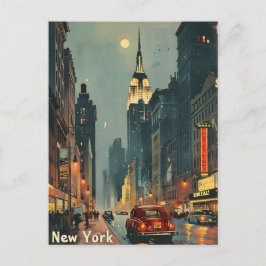 Cartão Postal Nova Iorque Night Empire State Elegage Vintage