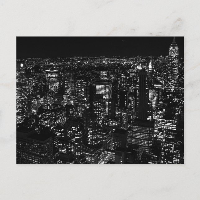 Cartão Postal Nova Iorque Preto e Branco (Frente)
