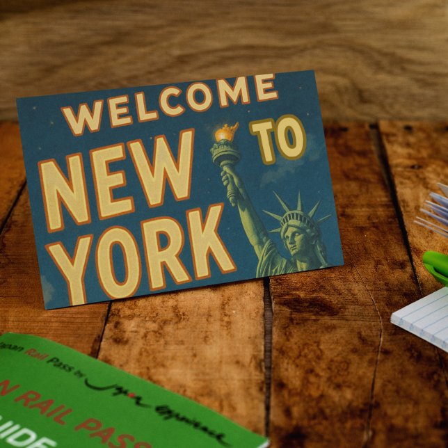 Cartão Postal Nova Iorque Retro Estátua da Liberdade Vintage (Criador carregado)