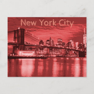 Cartão Postal Nova Iorque Skyline Red