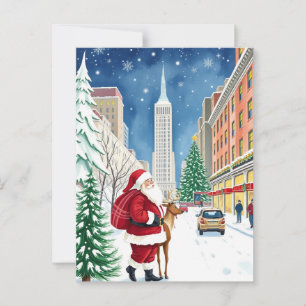 Cartão Postal Nova Iorque Winter in Manhattan Papai noel Viagem