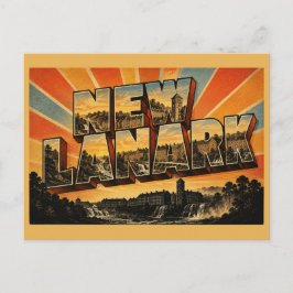 Cartão Postal Nova Lanark Escócia Arte de Viagem Vintage